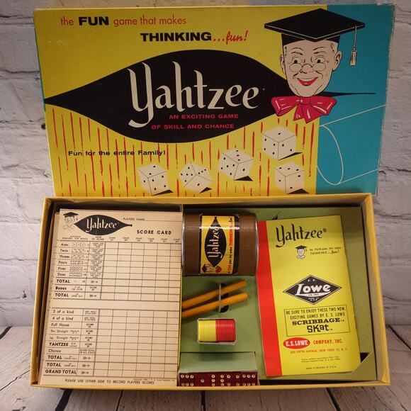 E.S. Lowe Company Vintage 1961 Yahtzee Family Game Complete - Picture 5 of 8